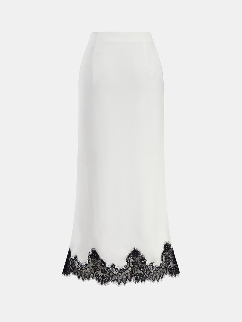 Commense White Maxi Skirt with Black Lace Trim Size XS NWT - Picture 2 of 7